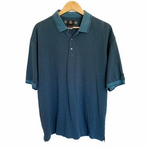NIKE GOLF DRI FIT BLUE/BLACK STRIPED POLO SIZE XL